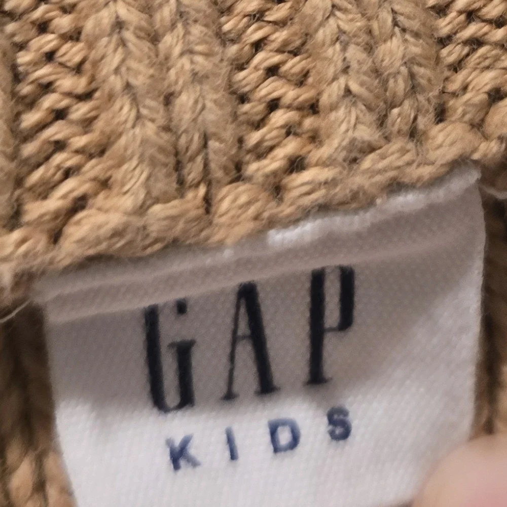 Gap Kids Sweater Girls Large (10) Cable Knit Beige 100% Cotton‎ Crewneck